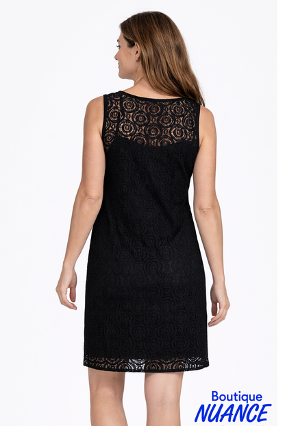 Openwork jacquard dress with opaque lining – ISCA #5346-5197