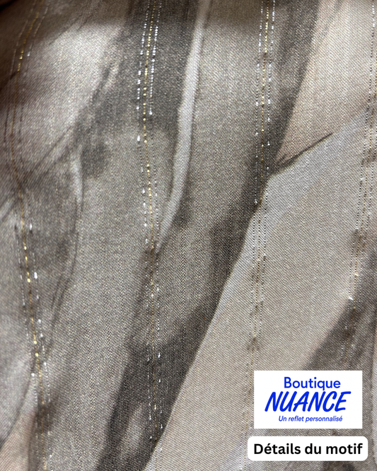 Blouse à col chemisier et motif feuillage lumineux – ISCA #8856-5261