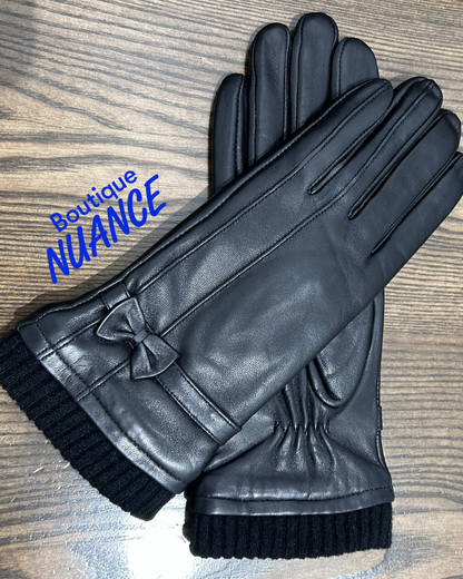 Élégance Nœud Classique – Les gants de cuir Bedard #F5-1175