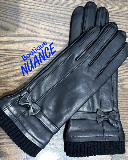 Élégance Nœud Classique – Les gants de cuir Bedard #F5-1175