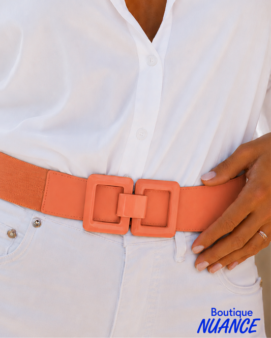 Ceinture extensible à boucle géométrique ton sur ton – Frank Lyman #A25102