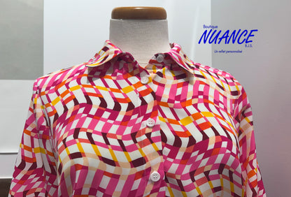 Vagues Optiques Éclatantes - Les Chemisiers Alison Sheri #A45156