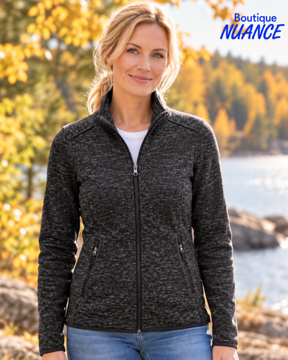 Veste zippée en Algonquin Fleece à effet chiné – DKR & Company #AFL-100