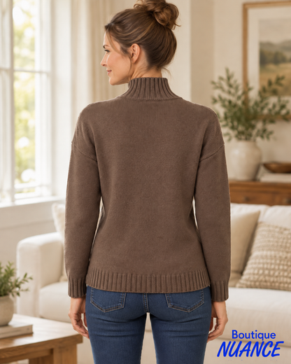 Mock-Neck Sweater with Cable-Knit Patterns – DKR & Company #DH-013