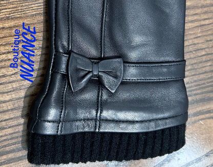 Élégance Nœud Classique – Les gants de cuir Bedard #F5-1175