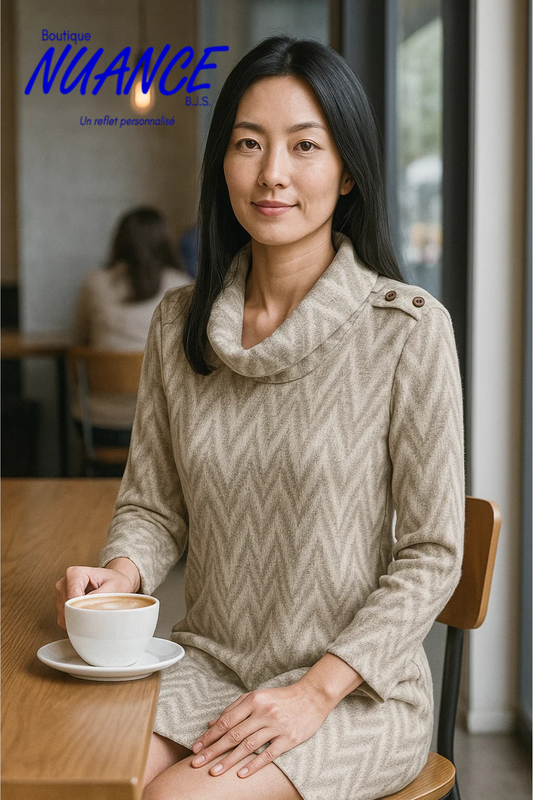 Élégance Texturée et Confort Moderne - La robe Dévia #F609D