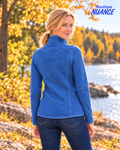 Veste zippée en Algonquin Fleece à effet chiné – DKR & Company #AFL-100