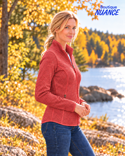 Veste zippée en Algonquin Fleece à effet chiné – DKR & Company #AFL-100