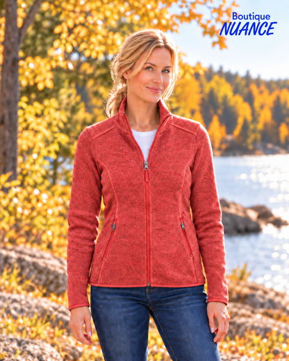Veste zippée en Algonquin Fleece à effet chiné – DKR & Company #AFL-100