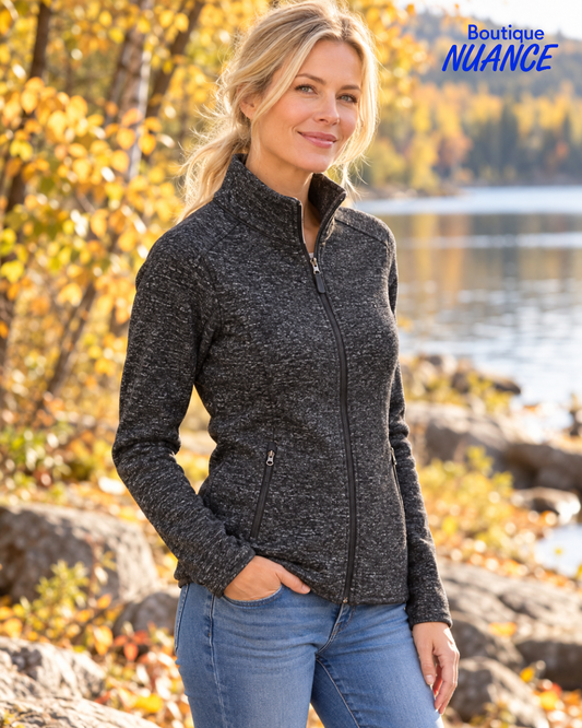 Veste zippée en Algonquin Fleece à effet chiné – DKR & Company #AFL-100