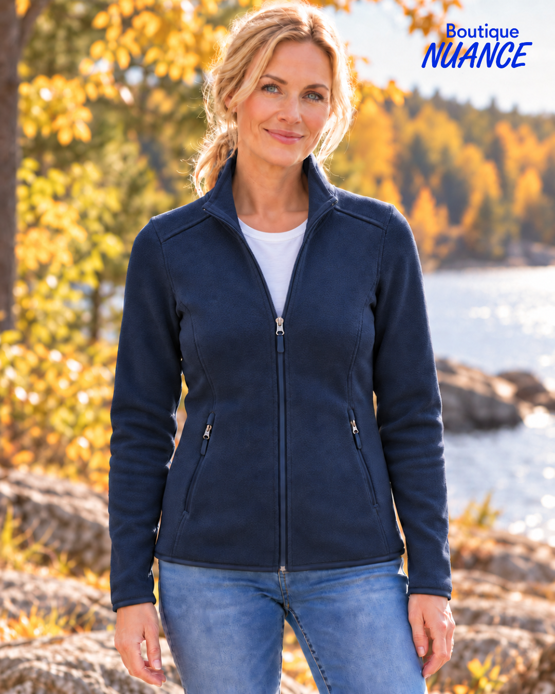 Veste zippée en Algonquin Fleece à effet chiné – DKR & Company #AFL-100