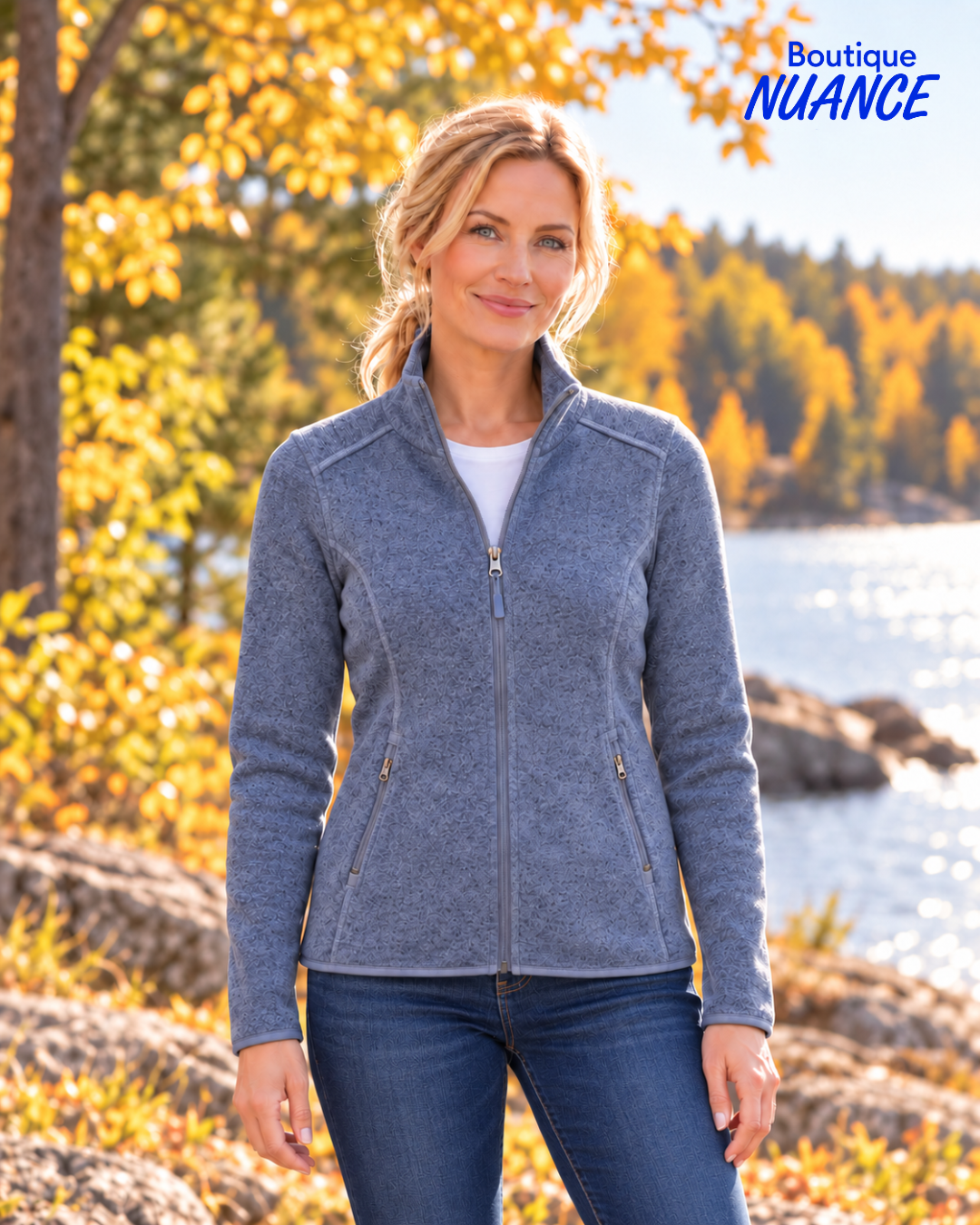 Veste zippée en Algonquin Fleece à effet chiné – DKR & Company #AFL-100
