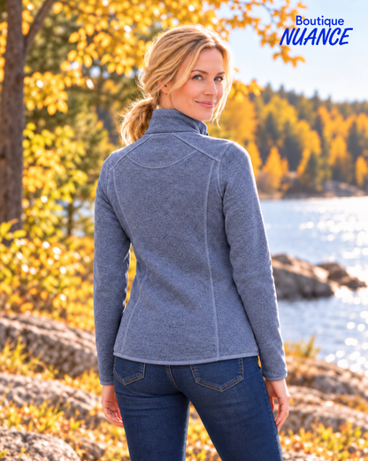Veste zippée en Algonquin Fleece à effet chiné – DKR & Company #AFL-100