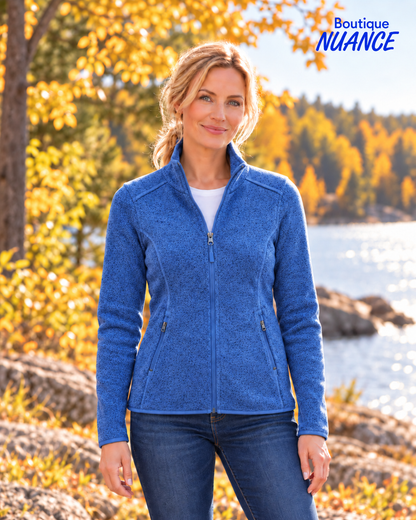 Veste zippée en Algonquin Fleece à effet chiné – DKR & Company #AFL-100