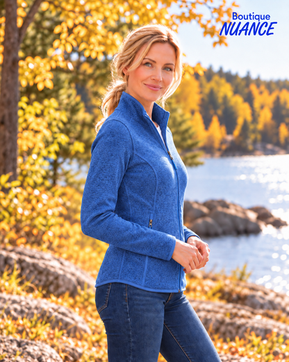 Veste zippée en Algonquin Fleece à effet chiné – DKR & Company #AFL-100