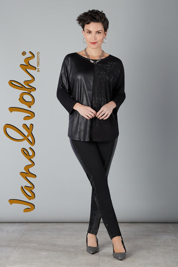 Stylish black sweater from Jane & John #J-457