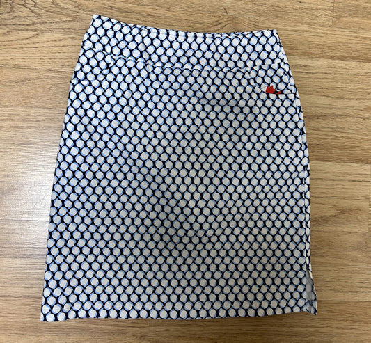 Short pull-on skirt, abstract speckled or bubble pattern, by Dévia #S378SK