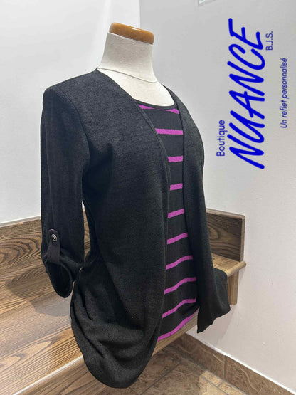 Elegant Dark Fuschia Duo – The Crystal Twin Set #S25-3998