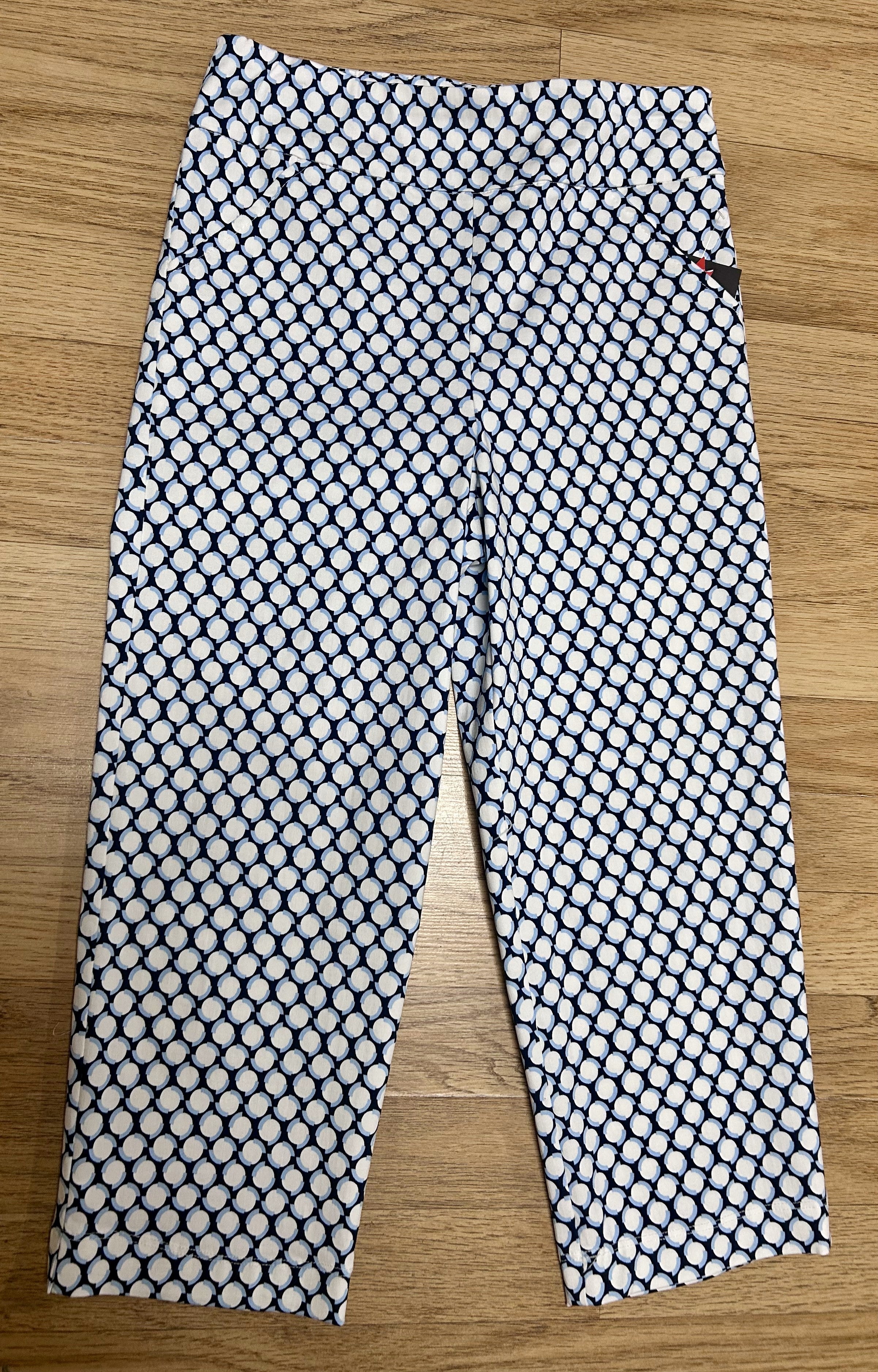 Pull-on Capri Pants with Abstract Pattern by Dévia #S402C