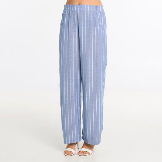 Straight-leg trousers with fine stripes and an elasticated waist – Dévia #S540P