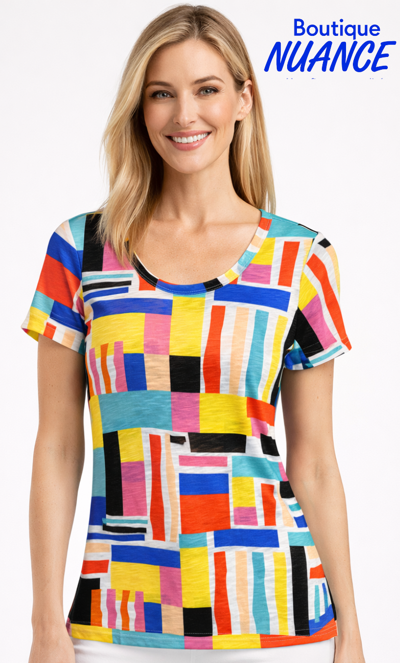 Duo of artistic tops with expressive prints – Tango Mango #T-6983