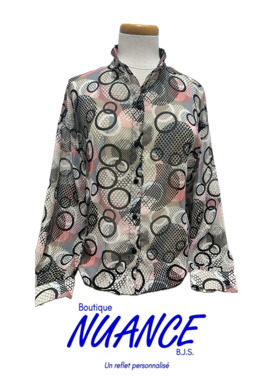 Elegant Dance of Colored Circles – The Bali Blouse #8705