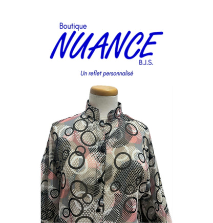 Elegant Dance of Colored Circles – The Bali Blouse #8705