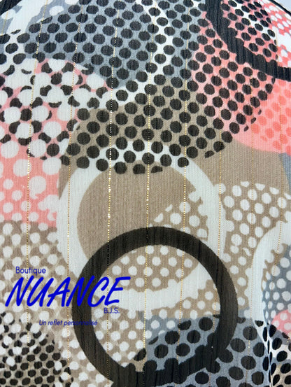 Elegant Dance of Colored Circles – The Bali Blouse #8705