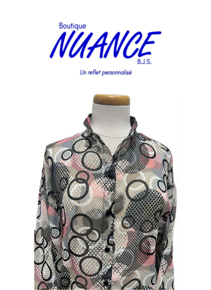 Elegant Dance of Colored Circles – The Bali Blouse #8705