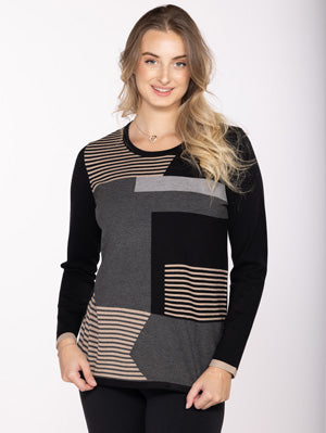 Taupe & Noir en Harmonie - Le Haut Variations #V4836