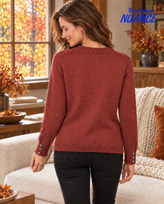 Tricot à détails texturés et boutons métalliques – Variations #V7147