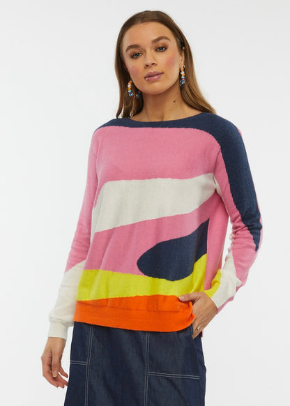 Long-sleeved sweater, with ripple patterns by Zaket &amp; Plover #ZP6427U