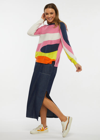 Long-sleeved sweater, with ripple patterns by Zaket &amp; Plover #ZP6427U
