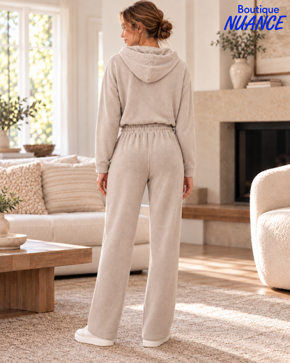 Pantalon à enfiler à jambe droite et cordons contrastants – Cherishh #C9128