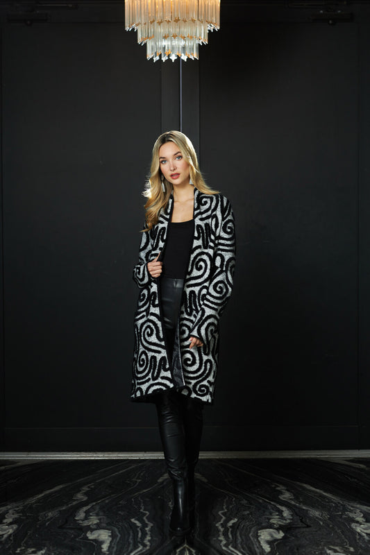 Veste longue à tourbillons texturés – Joseph Ribkoff #213993