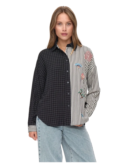 Chemisier Bicolore Brodé – NÜMPH #705985