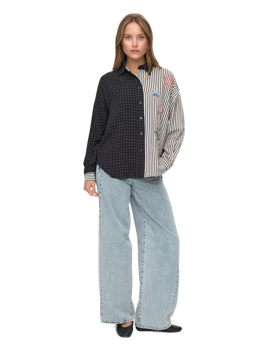 Chemisier Bicolore Brodé – NÜMPH #705985