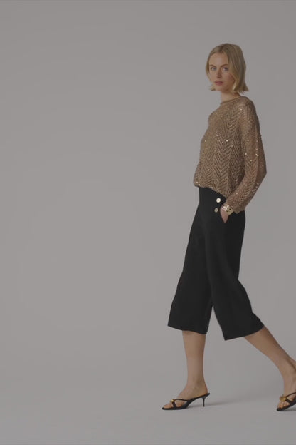 Pantalon-culotte à enfiler en tricot soyeux - Joseph Ribkoff #261105