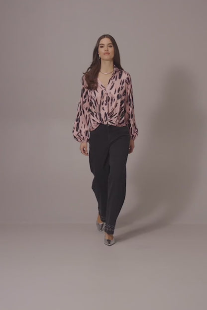 Glamour Feline - Joseph Ribkoff Satin Top #253059