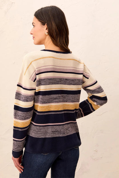 Chandail en tricot gaufré à rayures - Tribal  #2254O-576