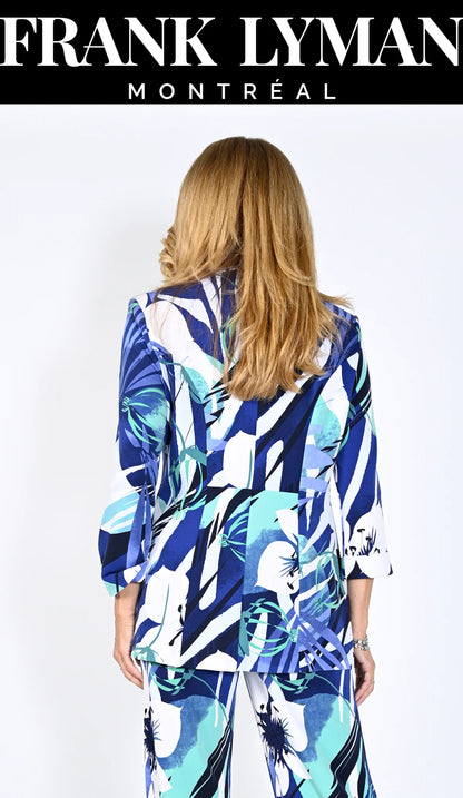 Veste en tricot blanc/bleu/vert de Frank Lyman # 231239