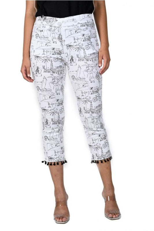 Frank Lyman off-white fabric Capris #231750U