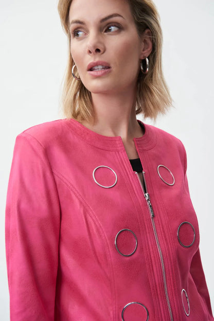 Women's Jacket in Pink Faux Suede by Joseph Ribkoff Style 231910 