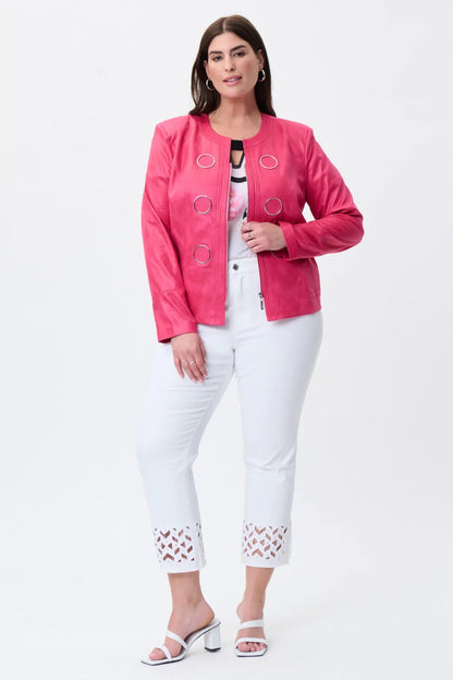 Women's Jacket in Pink Faux Suede by Joseph Ribkoff Style 231910 
