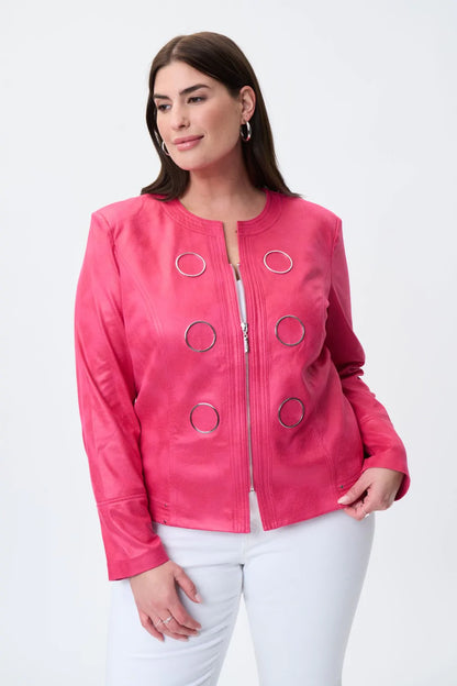 Women's Jacket in Pink Faux Suede by Joseph Ribkoff Style 231910 