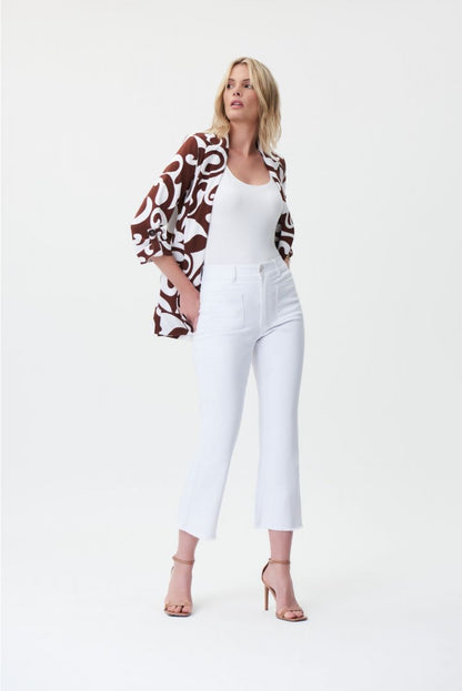Pantacourt Évasé Blanc Éco-Chic - Le Jeans Joseph Ribkoff  #232936