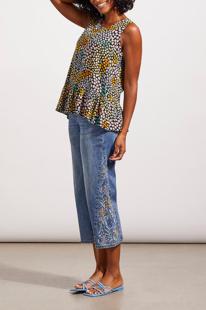 Jeans court pour femme brodé de Tribal # 7762O 2020 2284