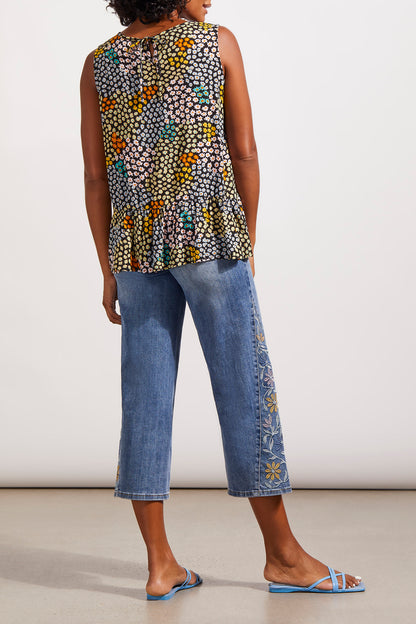 Jeans court pour femme brodé de Tribal # 7762O 2020 2284