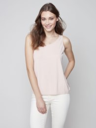 Camisole en fibre de Bambou de la collection Charlie B, reversible pour porter avec un col en V ou rond, de couleur pearl #250