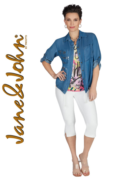 Legging blanc ou navy de Tricotto  # 915